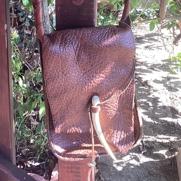 One of a kind handmade Gabriel Good Bufallo Santa Fe artisan buffalo hide bag
